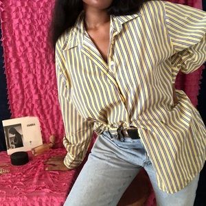Yellow stripped button down